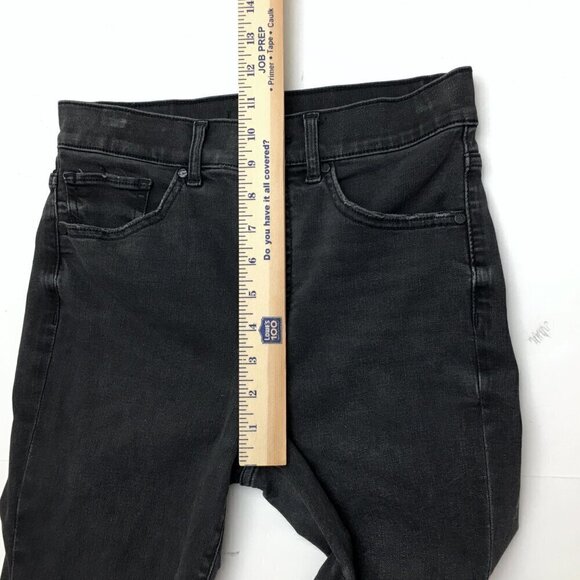 Express Women's Jeans Faded Black High Rise Flare Leg Frayed Hems size 4 - Picture 6 of 9